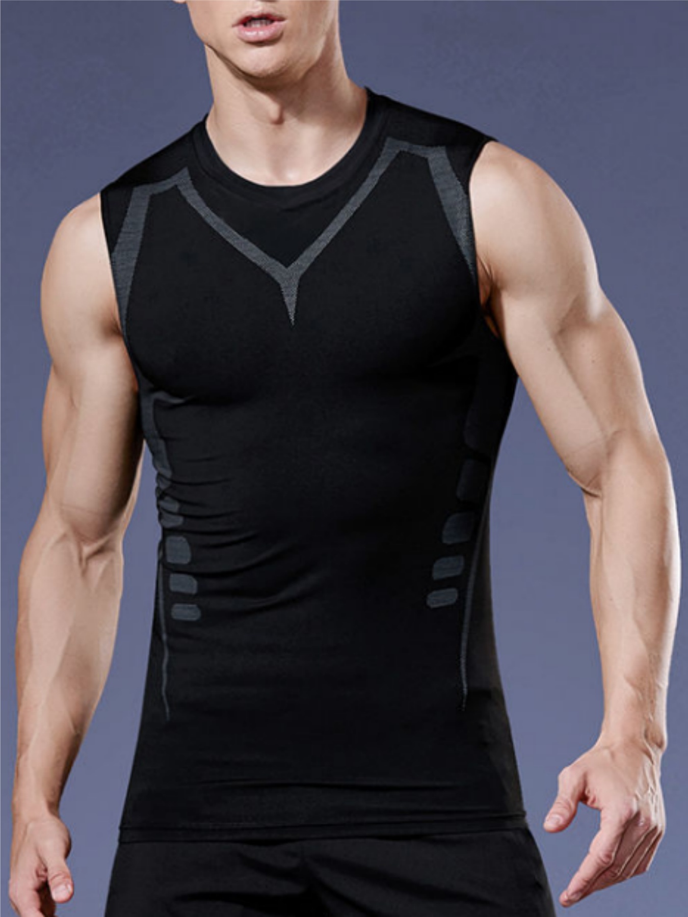 T Shirt Tight Fit - Colete apertado masculino camisa de compressão
